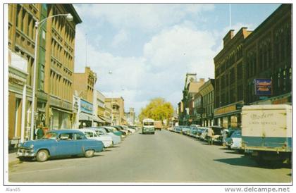 St. Johnsbury VT Vermont, Main Business District Street Scene, Delivery Truck, Auto, c1950s Vintage Postcard