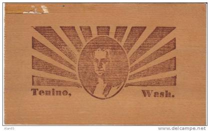 Tenino WA Washington, Chamber of Commerce 25-cent Dividend Citizens Bank, Wooden Postcard, George Washington