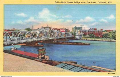 73972901 Oshkosh Wisconsin USA Main Street Bridge over Fox River Illustration