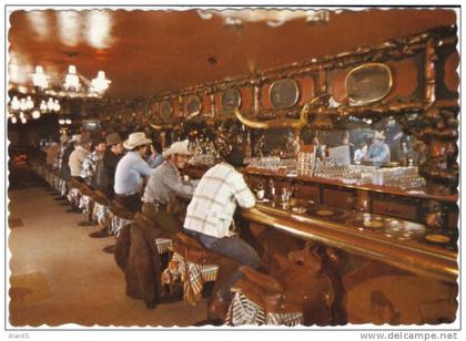 Jackson Hole WY Wyoming, Cowboy Bar Interior View, on c1970s Vintage Postcard