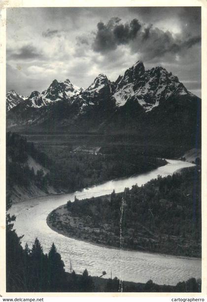 Postcard United States > WY - Wyoming Teton range and the Snake river Grand Teton National Park