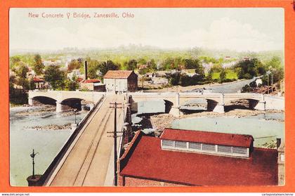 24020 / ZANESVILLE Ohio New Concrete Famous Y Bridge Elevated View 1914 by EDMISTON  N° 1248