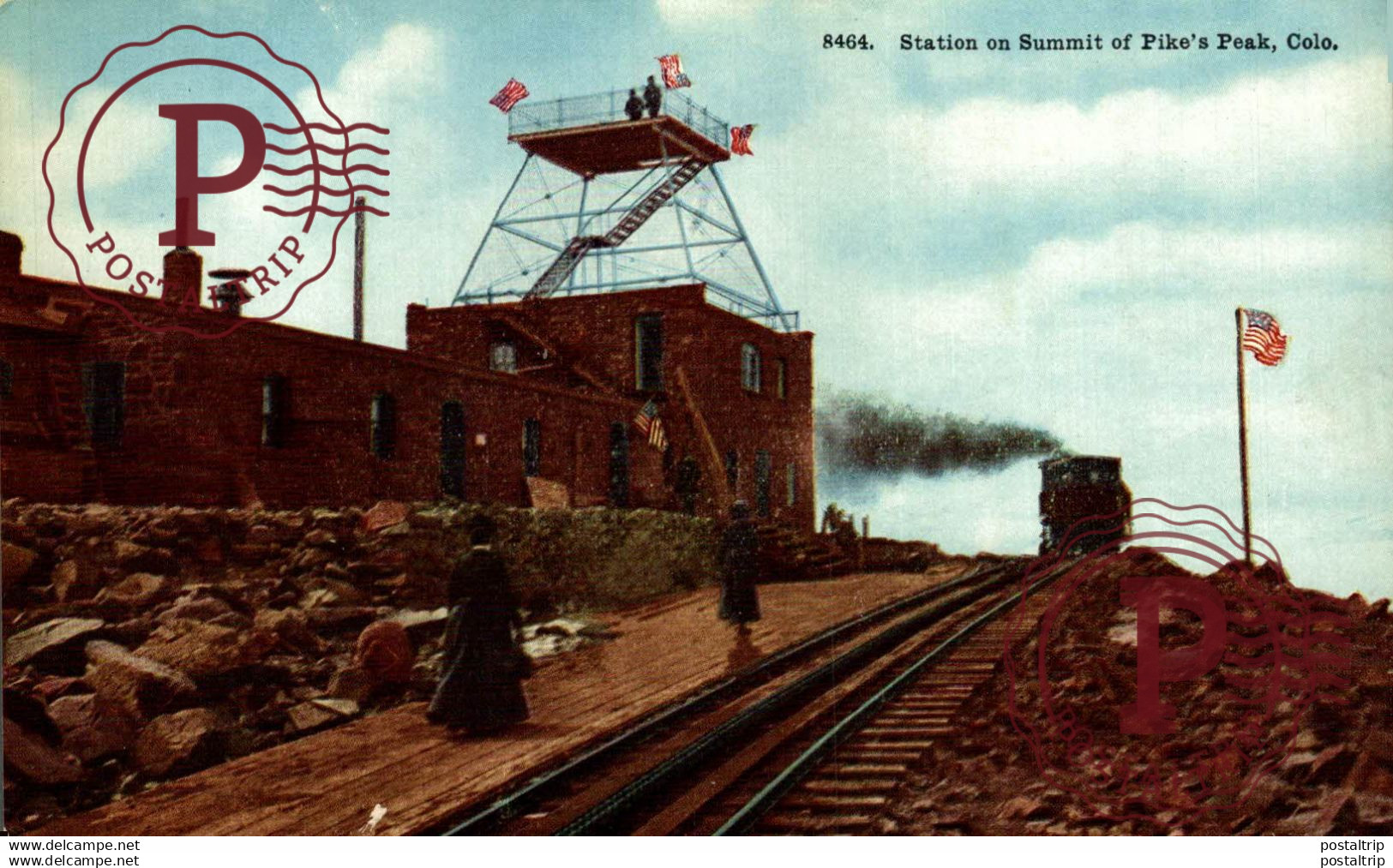 Station on Summit of Pike's Peak  CO COLO COLORADO Railway Train EEUU USA