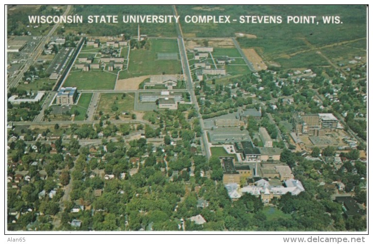 Stevens Point WI Wisconsin, Wisconsin State University Campus, c1960s Vintage Postcard