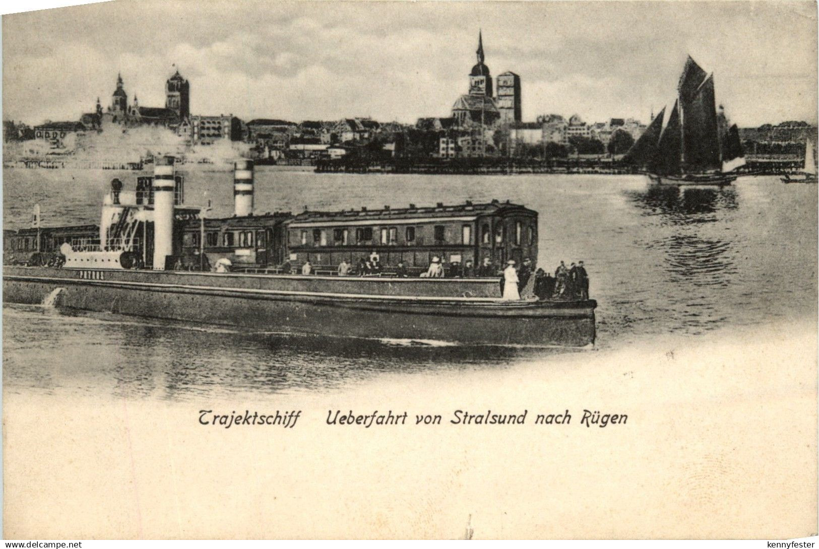 Stralsund - Crajektschiff, Überfahrt von Stralsund nach Rügen