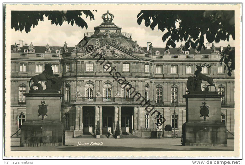 Stuttgart - Neues Schloss - Foto-Ansichtskarte - Verlag Paul Hommel Stuttgart