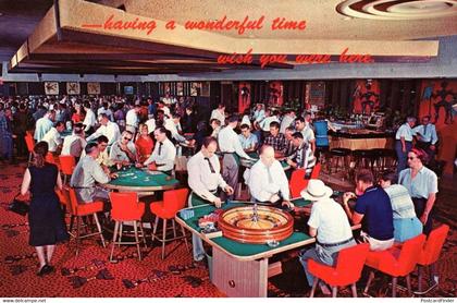 Gambling Casino Roulette Poker Las Vegas Nevada NV Interior View Postcard