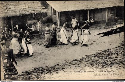 CPA Libreville Gabun, Scene de Tam Tam