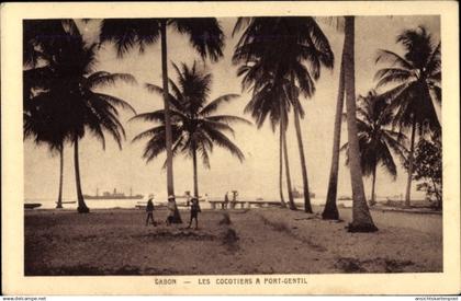 CPA Port Gentil Gabun, Les cocotiers à Port Gentil