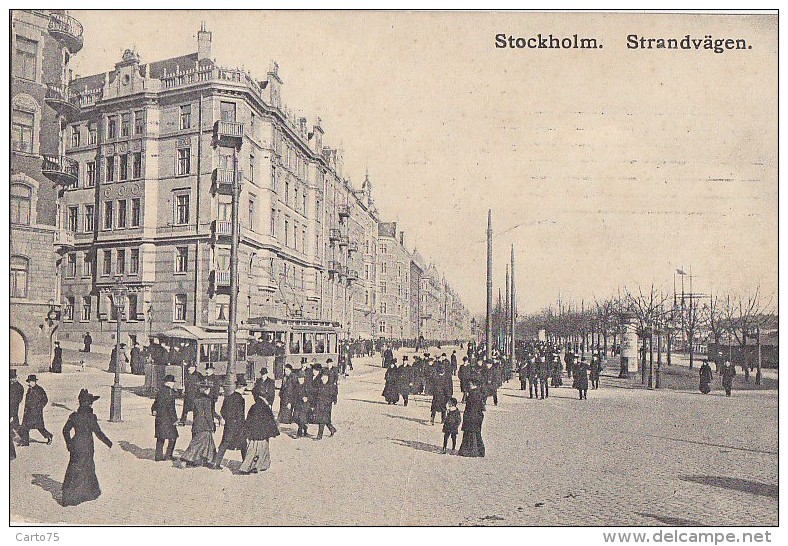 Suède - Sweden - Stockholm - Strandvägen - Tramways