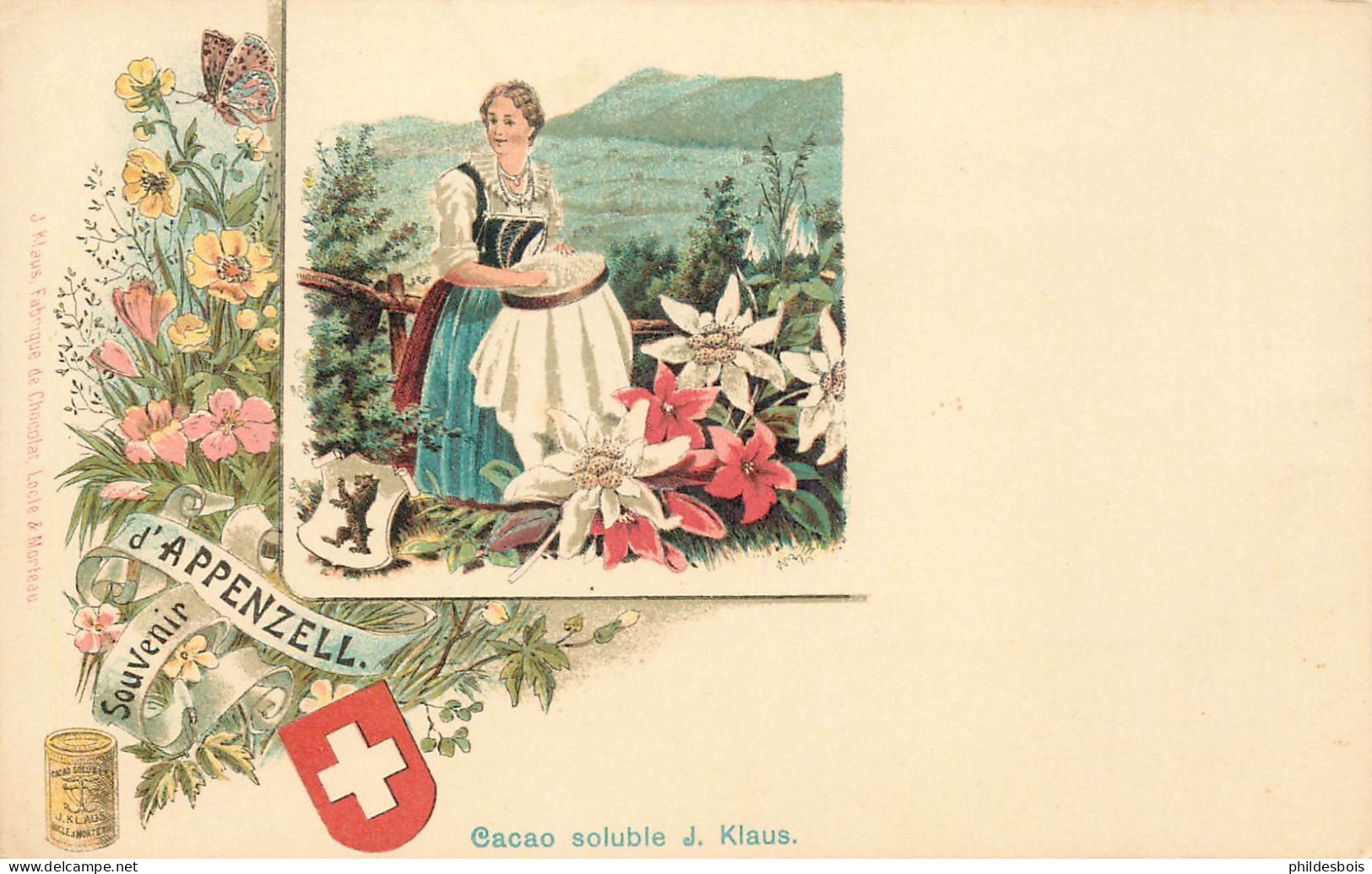 SUISSE  APPENZELL  souvenir de ... ( chocolat Klaus )