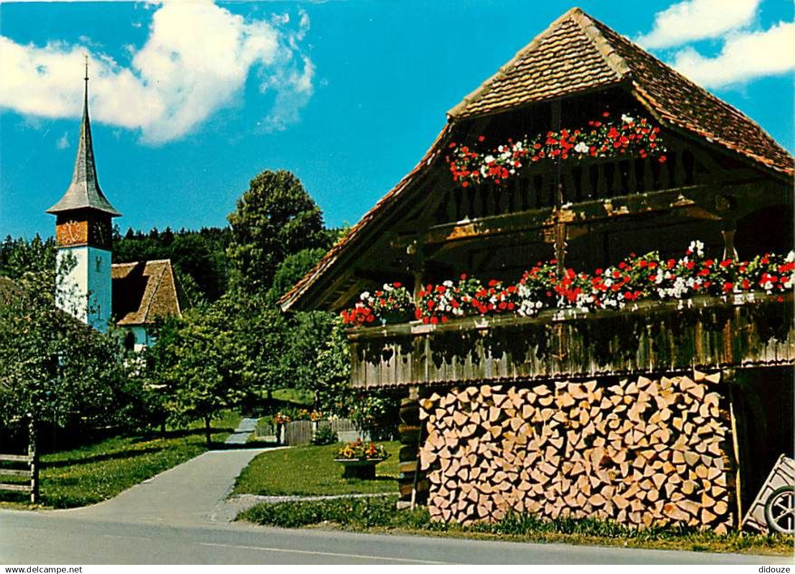 Suisse - Autre - Paysage Suisse - Chalet Suisse en bois - Fleurs - CPM - Carte Neuve - Voir Scans Recto-Verso