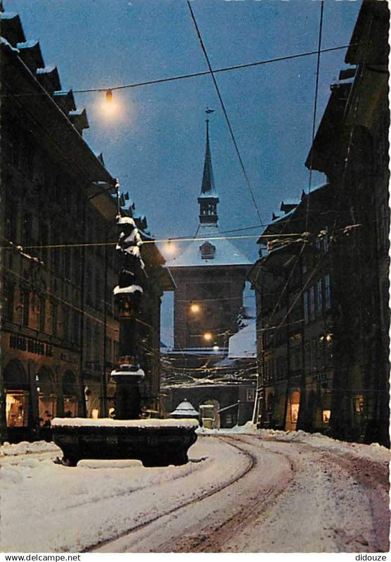 Suisse - BE Berne - Berne - Tour de l'Horloge et Fontaine de Zahringen - Hiver - Neige - CPM - Carte Neuve - Voir Scans