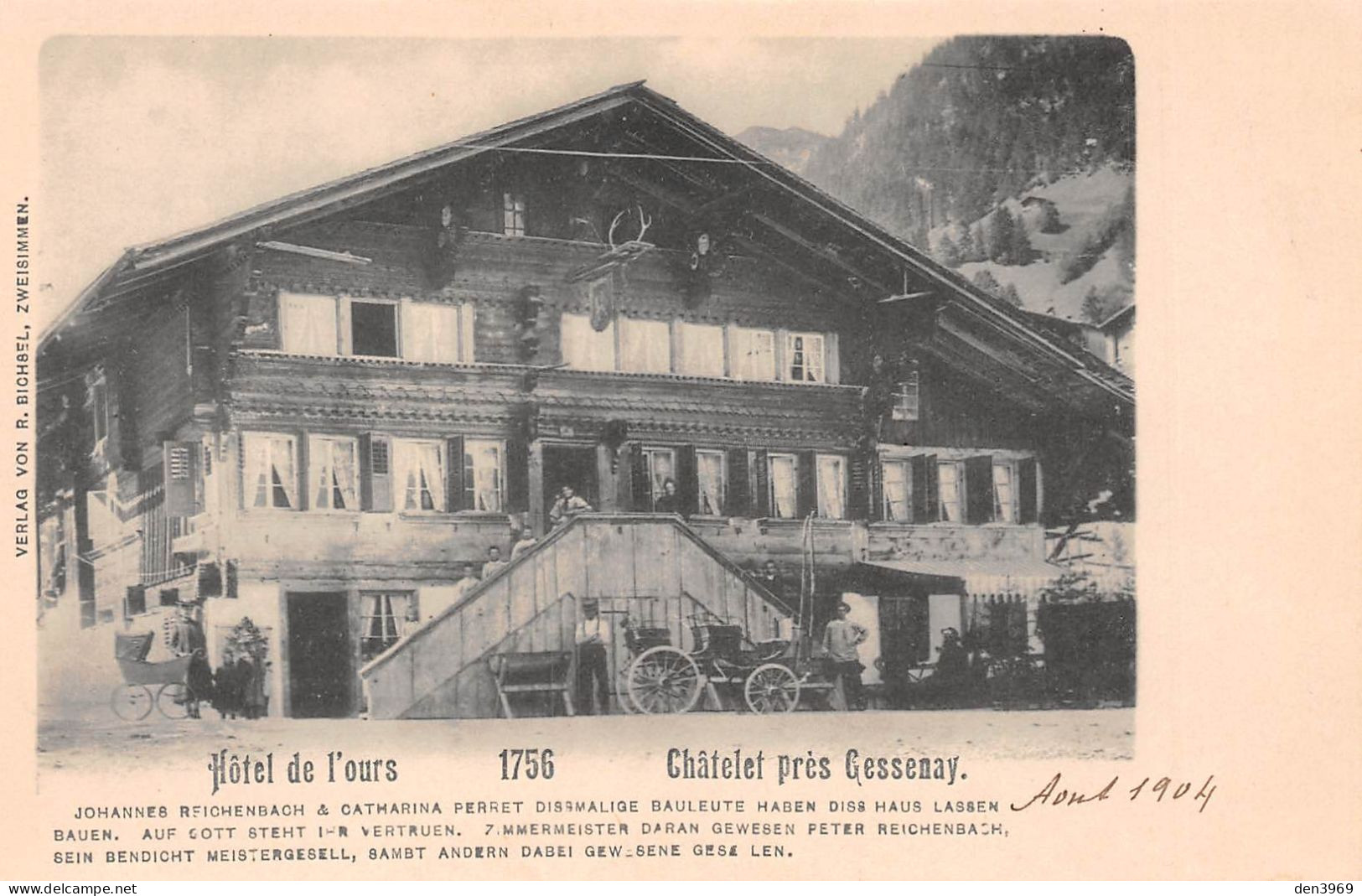 Suisse - BE - Châtelet près GESSENAY (Saanen) - Hôtel de l'ours - Verlag von R. Bichsel, Zweisimmen - Précurseur