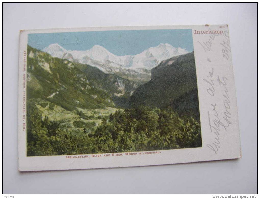 Suisse - BE - Interlaken - Heimwefluh -Matten bei Interlaken - litho  ca 1905  - PU 1932   D72764