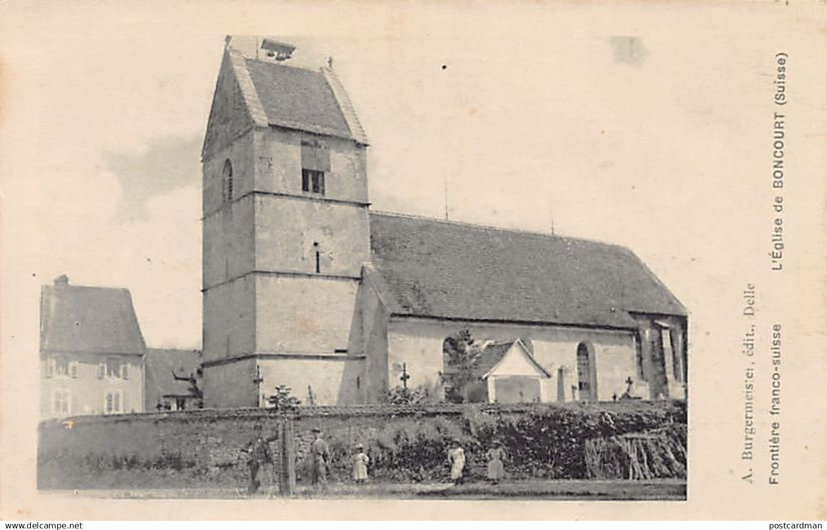 Suisse - Boncourt (JU) Eglise - Frontière franco-suisse - Ed. A. Burgermeister