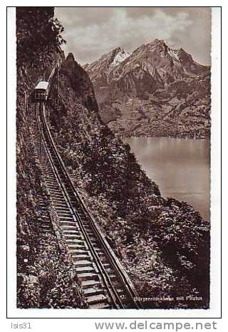 Suisse - Chemins de fer - Trains - RF5802- Nidwald - Bürgenstockbarnn Mit Pilatus - bon état - semi moderne petit format