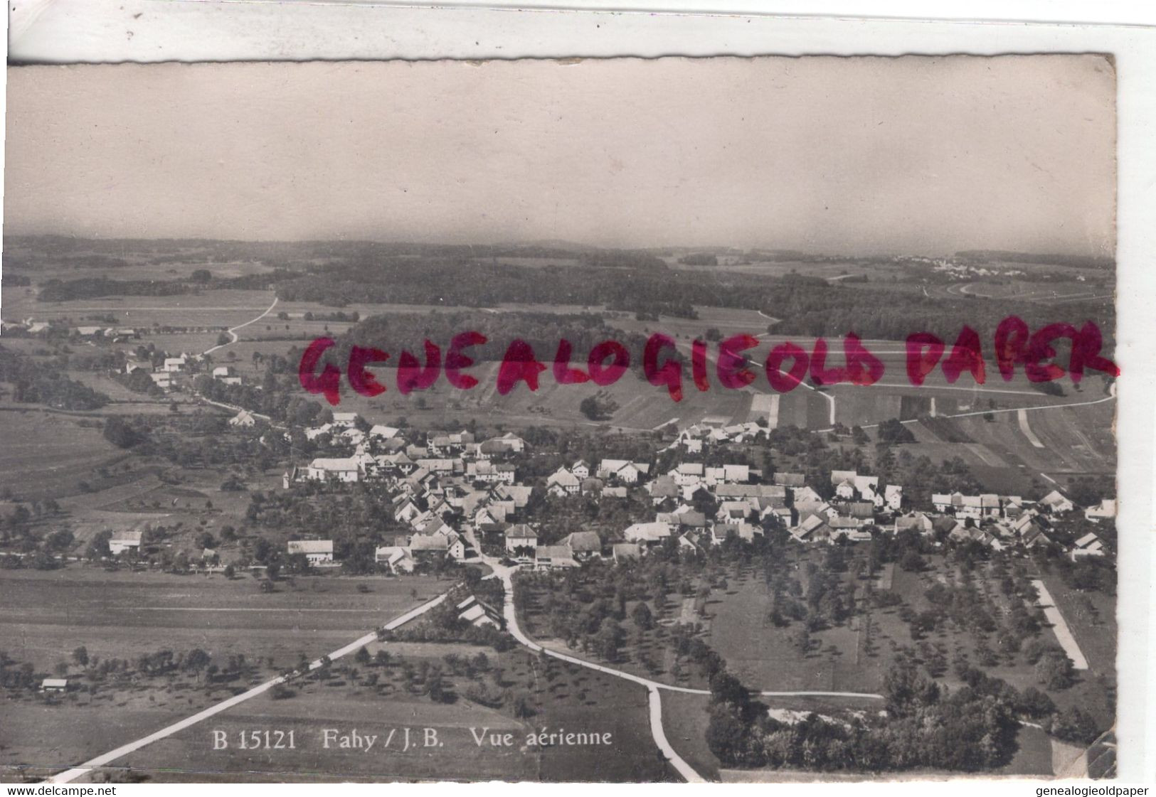 SUISSE - FAHY VUE AERIENNE - EDITEUR ABC VERLAG SCHONBUHL BERNE-PHOTO P. ZAUGG SOLEURE - CARTE PHOTO LOUIS DAUCOURT FAHY