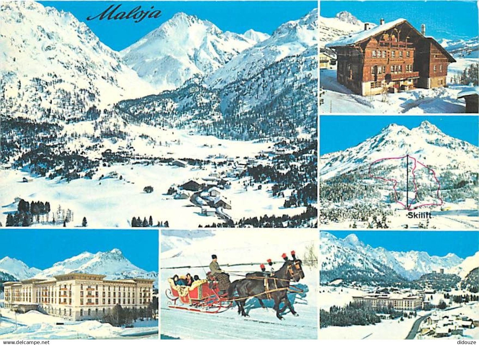 Suisse - GR Grisons - Maloja - Oberengadin - Multivues - Hiver - Neige - Traineau - CPM - Carte Neuve - Voir Scans Recto