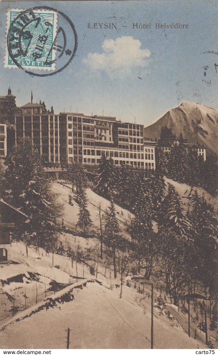 Suisse - Leysin - Hôtel Belvédère - 1935 - Cachet Pierre Sottas Emp. Belvédère