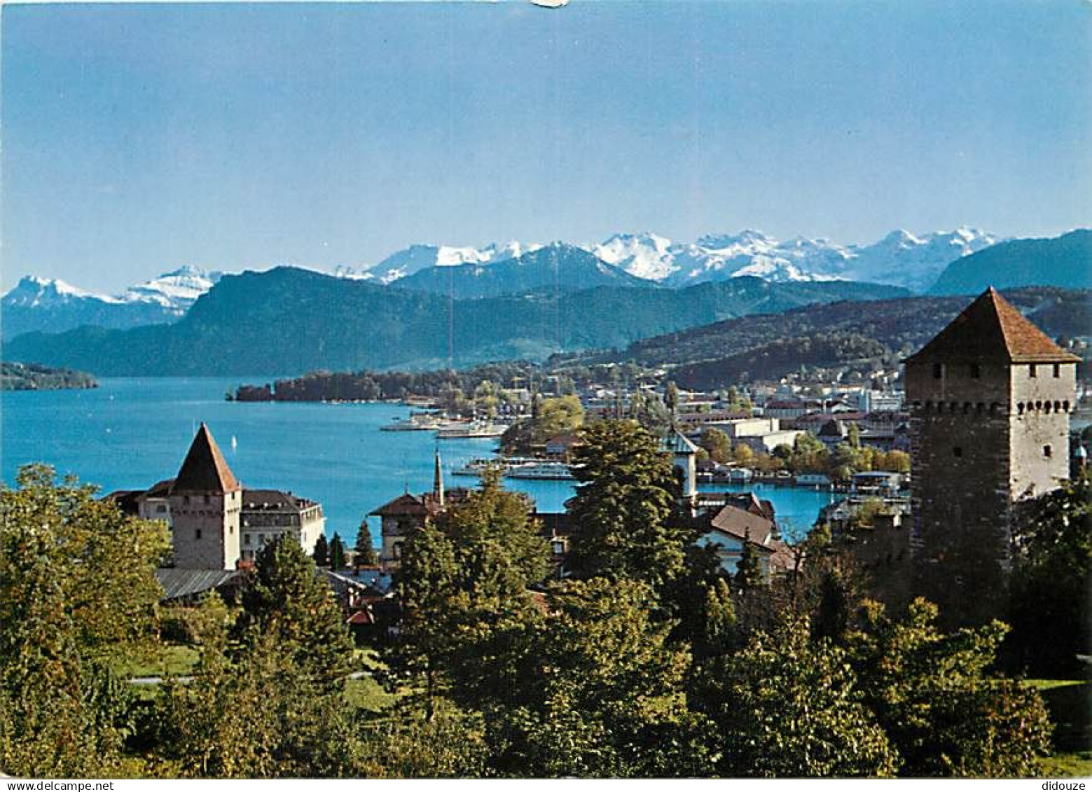 Suisse - LU Lucerne - Luzern - Museggturme mit Alpen  - CPM - Carte Neuve - Voir Scans Recto-Verso