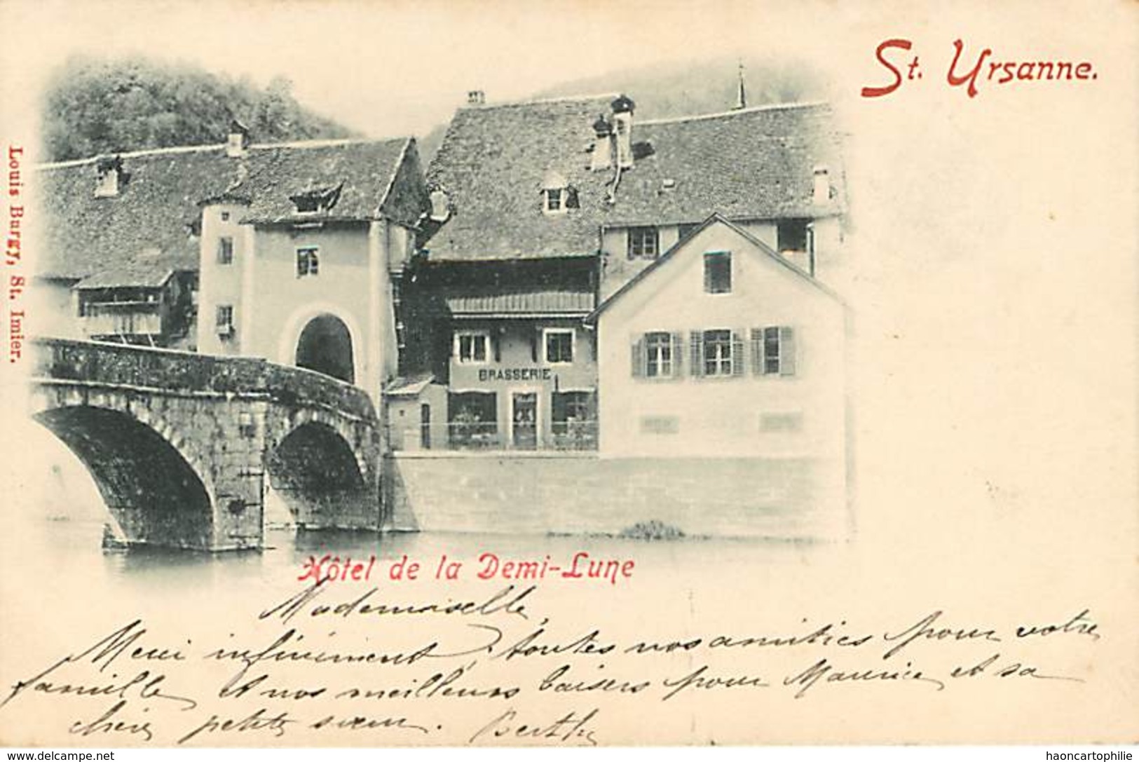 Suisse ; Saint Ursanne : hotel de la demi lune