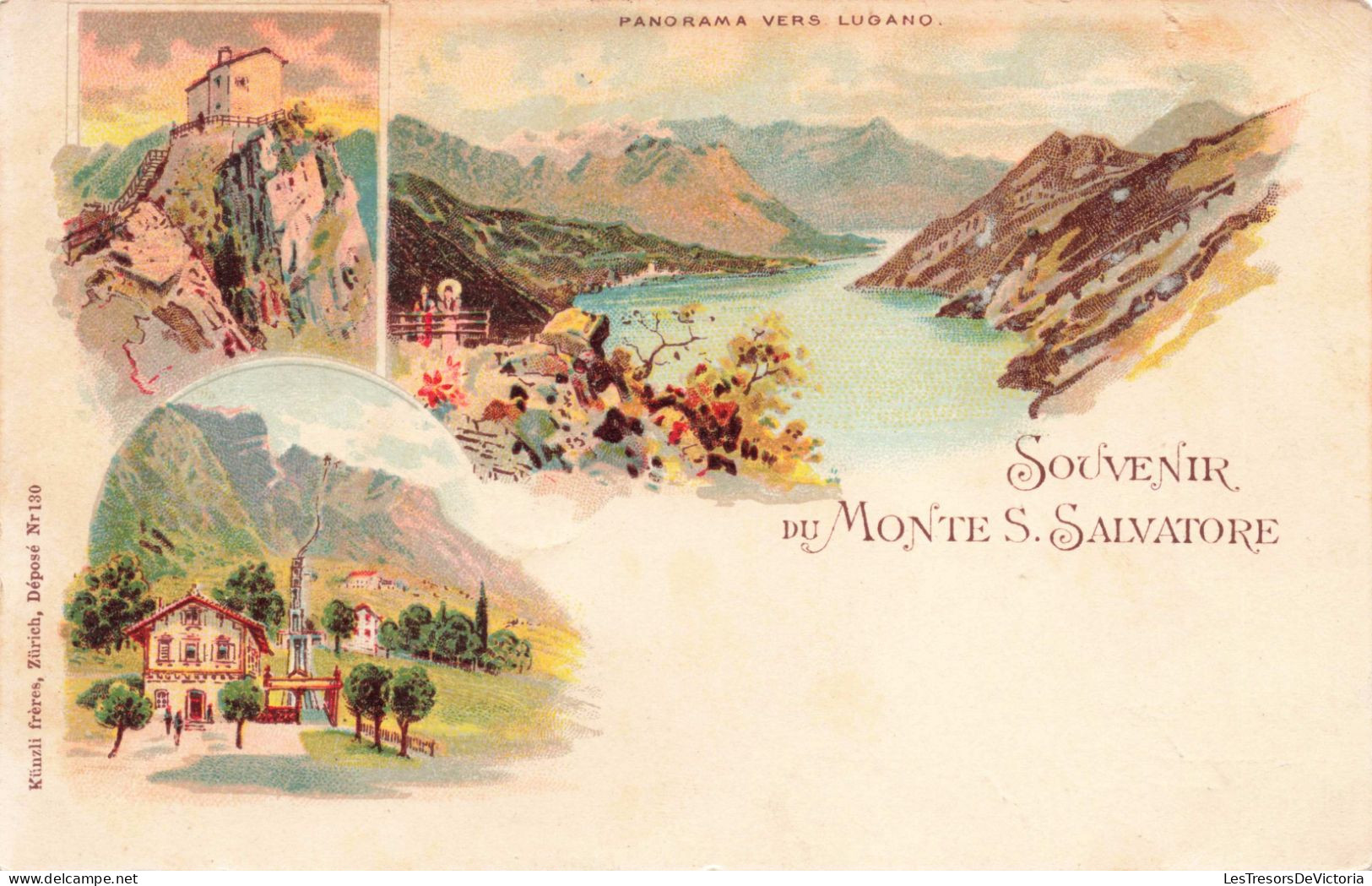 SUISSE - Souvenir du Monte S.Salvatore - Colorisé - Carte postale ancienne