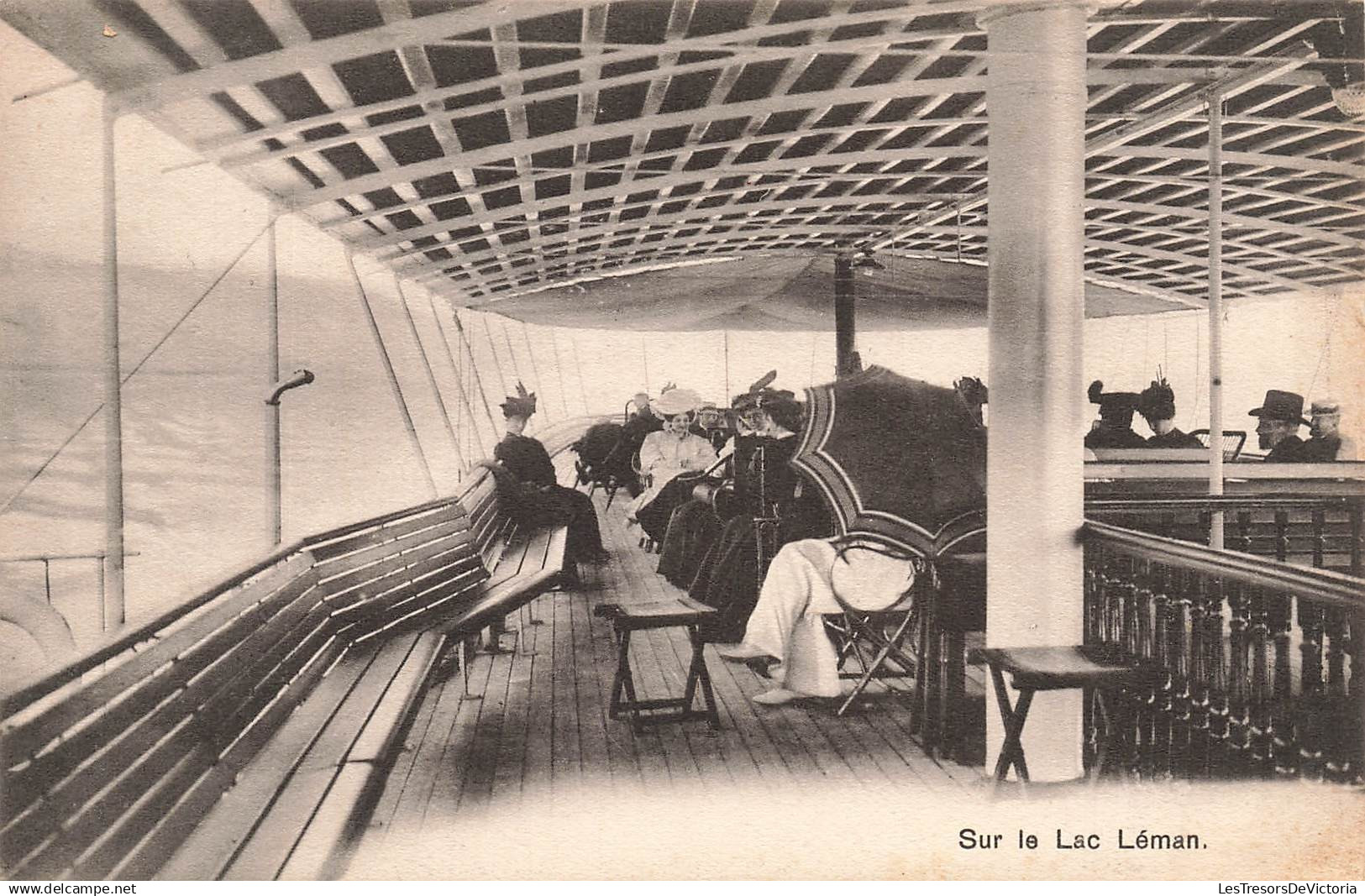 SUISSE - Sur le lac Léman - Animé - Carte postale ancienne