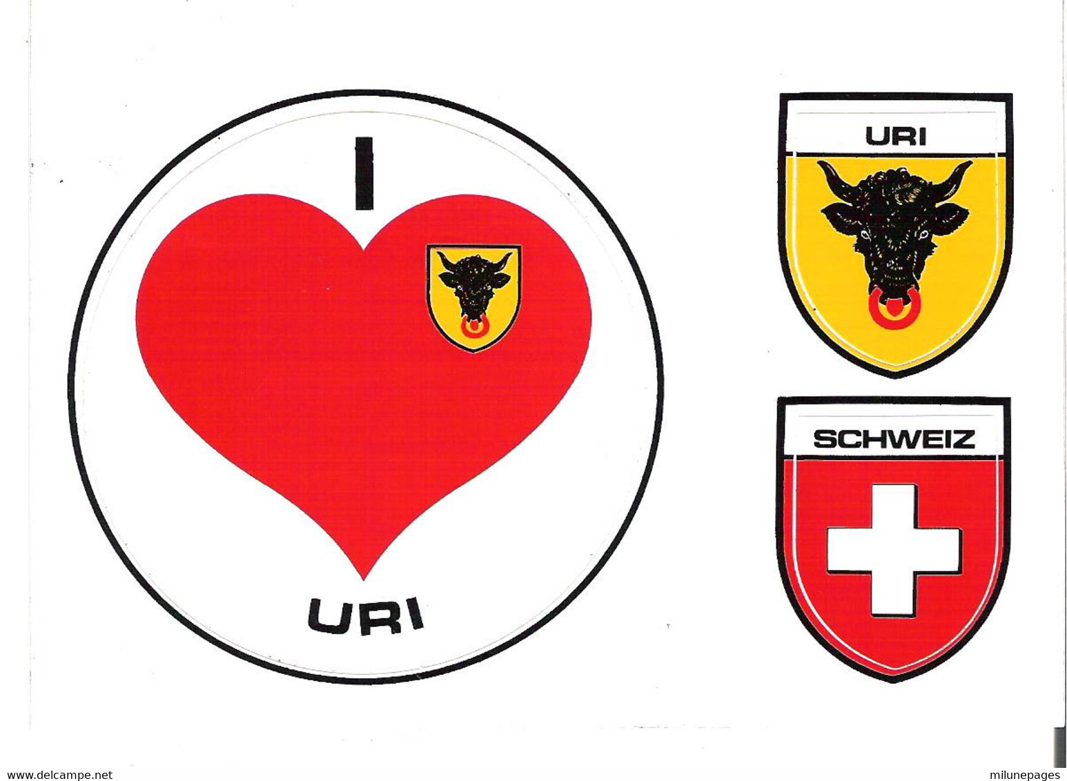 SUISSE UR SCHWEIZ Blason Ecusson Autocollant I Love URI