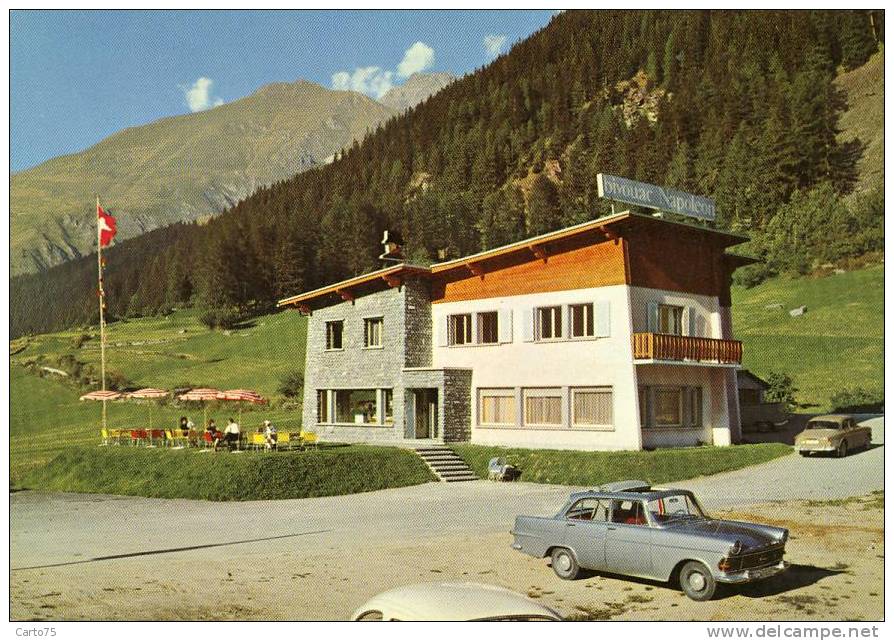 SUISSE - VALAIS - Bourg Saint Pierre - Auberge Au Bivouac de Napoléon - Automobiles