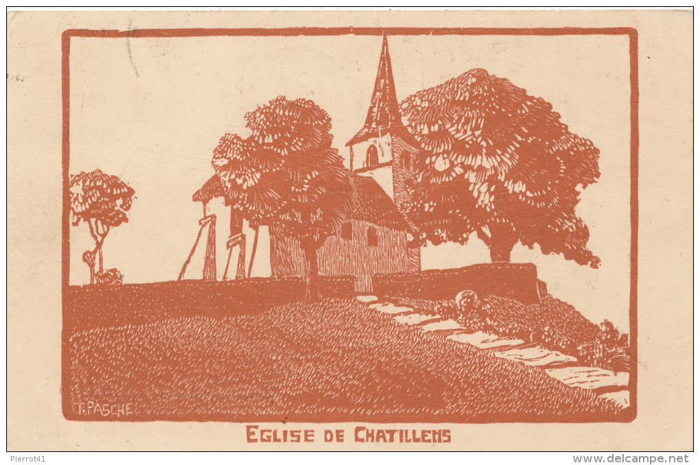 SUISSE - VAUD - Eglise de CHATILLENS - Carte postée à ORON LA VILLE en 1913