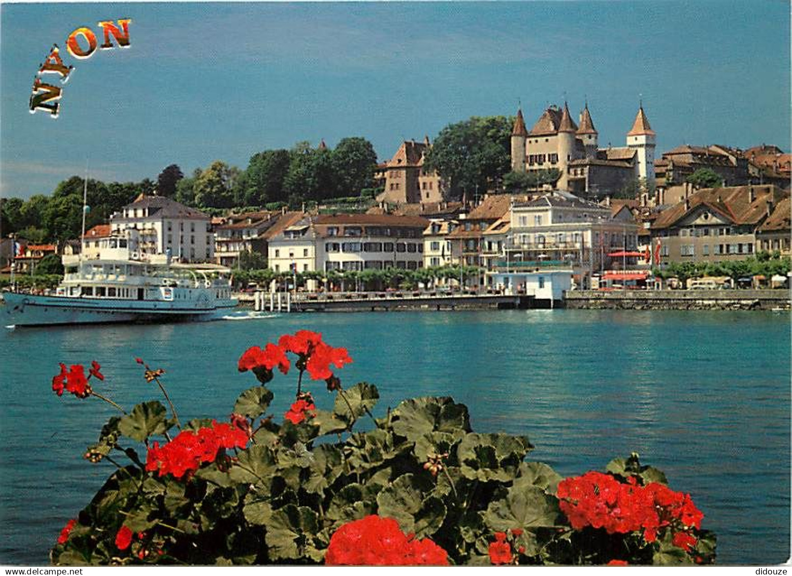 Suisse - VD Vaud - Nyon - Le débarcadère, les quais et le Château - Bateaux - CPM - Carte Neuve - Voir Scans Recto-Verso