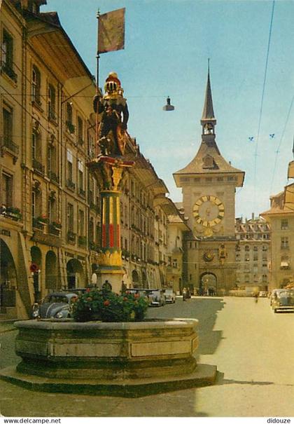 Suisse - BE Berne - Berne - Zytgloggeturm und Zàhringerbrunnen - Automobiles - CPM - Carte Neuve - Voir Scans Recto-Vers