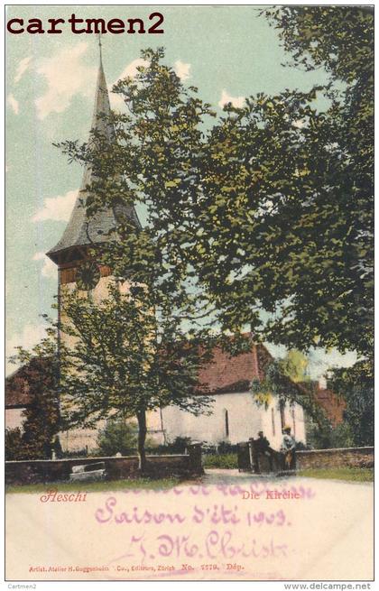 AESCHI BEI SPIEZ DIE KIRCHE BERNE 1900 SUISSE