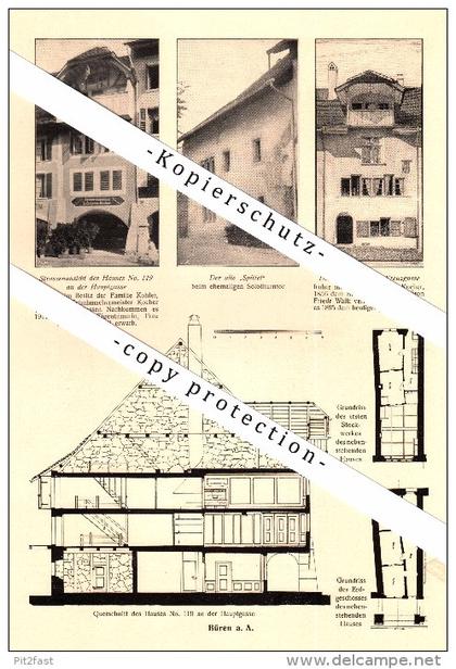 Photographien / Ansichten , 1917 , Büren an der Aare , Prospekt , Fotos , Architektur !!!