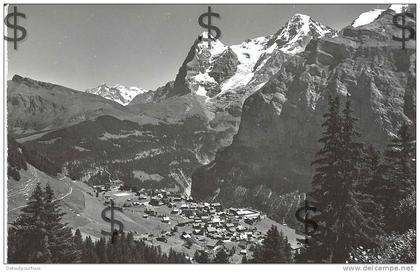 MÜRREN : Wetterhorn Eiger Mönch  und Dorf Murren