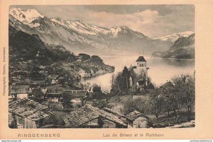 SUISSE - Riggenberg - Lac de Brienz et le Rothhorn - Vue panoramique de la ville -  Carte postale ancienne