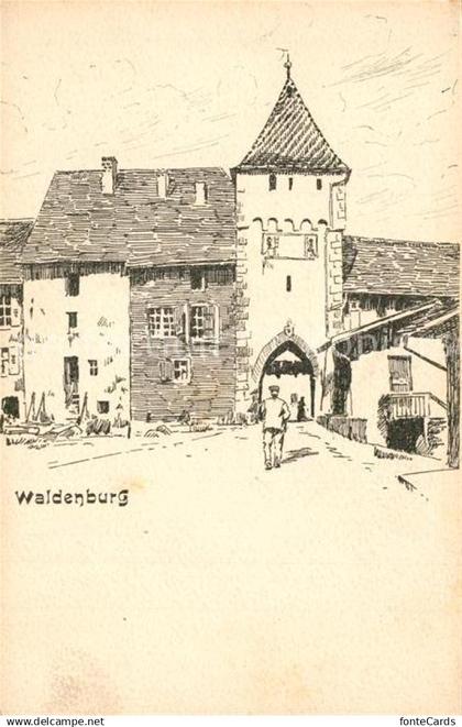 13299625 Waldenburg BL Stadttor Zeichnung Waldenburg BL