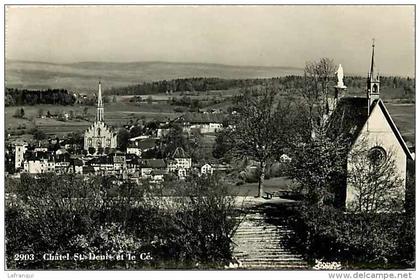 suisse - ref C153- chatel saint denis - chatel st denis  et le cé  -carte bon etat   -