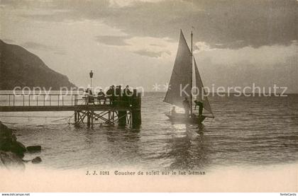 13828414 Lac Leman Genfersee GE Coucher de soleil sur le lac Leman