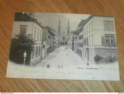 AK Glarus Kirchstrasse , 1904 , alte Ansichtskarte , Postkarte !!!