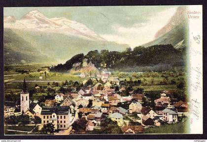 1905 gelaufene AK, koloriert aus Niederurnen. Nach Bülach