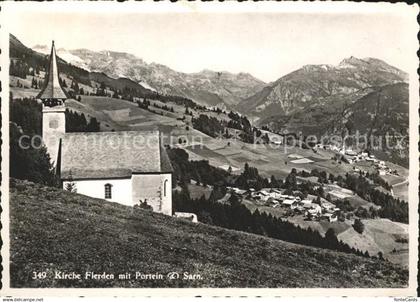 11647664 Flerden Kirche Blick auf Portein Alpenpanorama