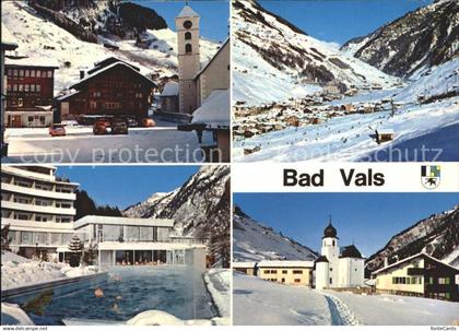 11896730 Bad Vals GR Dorfplatz Thermalschwimmbad Panorama Vals Camp