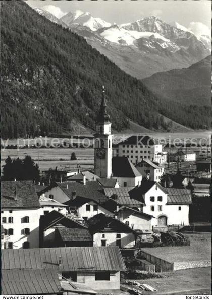 12117721 Bever Maloja mit Berninagruppe Bever