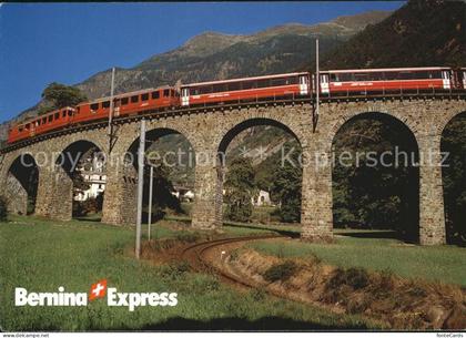 12538399 Rhaetische Bahn Bernina-Express Kehrviadukt Brusio Eisenbahn