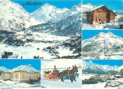 Suisse - GR Grisons - Maloja - Oberengadin - Multivues - Hiver - Neige - Traineau - CPM - Carte Neuve - Voir Scans Recto