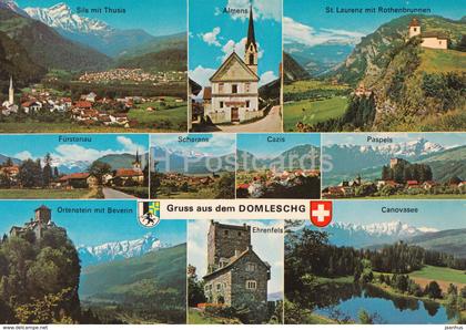 Gruss aus dem Domleschg -Sils mit Thusis - Almens - Furstenau - Scharans - Cazis - Paspels - Switzerland - unused