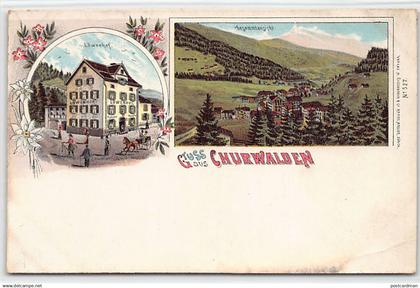 Schweiz - CHURWALDEN (GR) Litho - Löwenhof - Gesamtansicht - Verlag Guggenheim 527