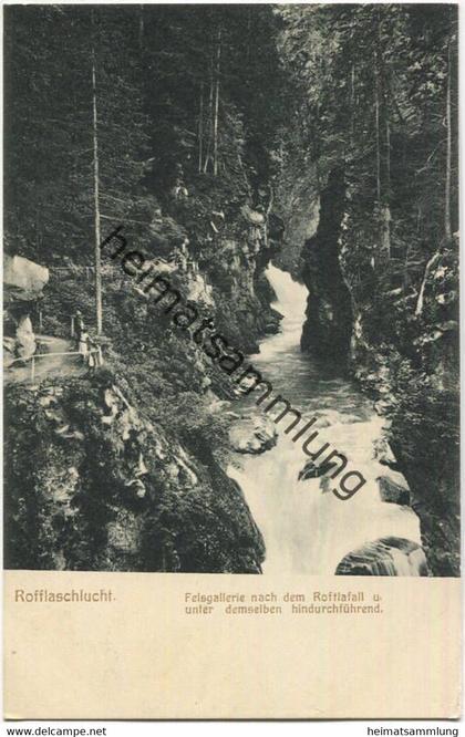 Rofflaschlucht - Felsgalerie nach dem Rofflafall unter demselben hindurchführend - Verlag Andr. Hane Rorschach